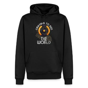 Autofahren Sehnsucht nach Roadtrips Lenkrad Tra - Männer Premium Bio Hoodie - Schwarz - Vorne - Nico (187cm)