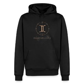 Signe du zodiaque Astrologie Minimaliste Géométrique Gémeaux - Sweat à capuche Premium bio Homme - noir - Devant - Nico (187cm)