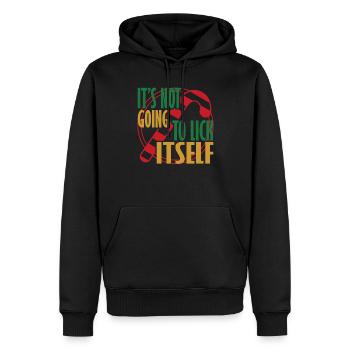 Sie wird sich nicht selbst lecken Ugly Christmas - Männer Premium Bio Hoodie - Schwarz - Vorne - Nico (187cm)