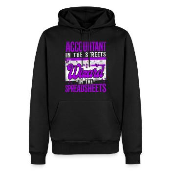 Comptable Comptable Comptable Comptabilité - Sweat à capuche Premium bio Homme - noir - Devant - Nico (187cm)