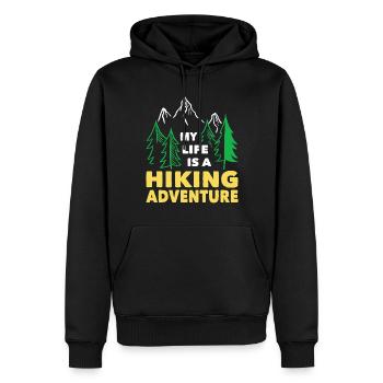 Wandern My Life Is A Hiking Adventure Trekking - Männer Premium Bio Hoodie - Schwarz - Vorne - Nico (187cm)