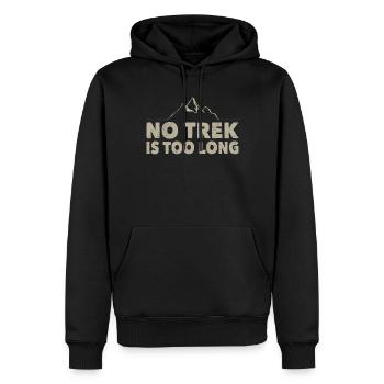 Wandern No Trek Is Too Long Trekking Wanderer - Männer Premium Bio Hoodie - Schwarz - Vorne - Nico (187cm)