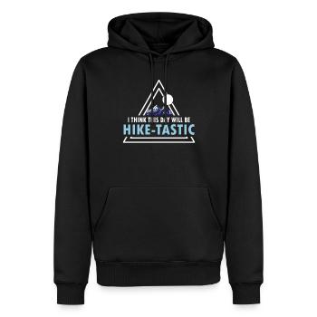 Wandern This Day Will Be Hike-Tastic Trekking - Männer Premium Bio Hoodie - Schwarz - Vorne - Nico (187cm)