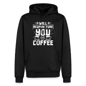 Vous acupuncturera-t-elle pour le café - Sweat à capuche Premium bio Homme - noir - Devant - Nico (187cm)