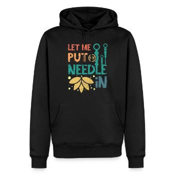 Laissez-moi mettre mon aiguille en acupuncture - Sweat à capuche Premium bio Homme - noir - Devant - Nico (187cm)