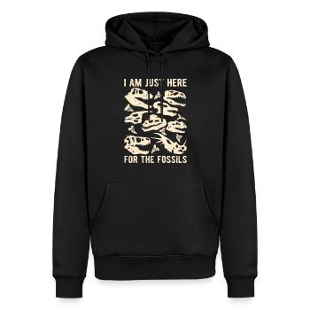 Paléontologie Paléontologue ici pour les fossiles - Sweat à capuche Premium bio Homme - noir - Devant - Nico (187cm)