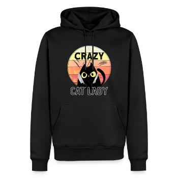 Crazy Cat Lady - Männer Premium Bio Hoodie - Schwarz - Vorne - Nico (187cm)