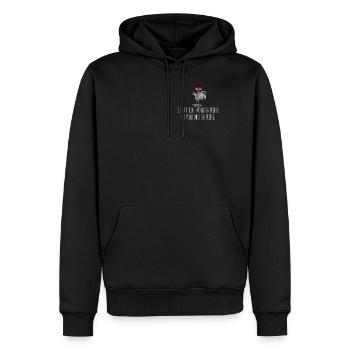 Je n’aime pas les gens du matin ou les matins ou les gens - Sweat à capuche Premium bio Homme - noir - Devant - Nico (187cm)
