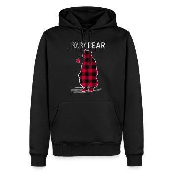 Papa Bear - Männer Premium Bio Hoodie - Schwarz - Vorne - Nico (187cm)