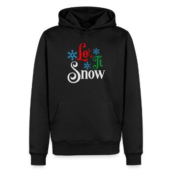 Lass es schneien Ugly Christmas Sweater - Männer Premium Bio Hoodie - Schwarz - Vorne - Nico (187cm)