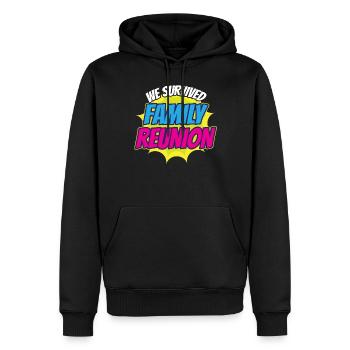 Wir Haben Das Familientreffen Überlebt Süß Familie - Männer Premium Bio Hoodie - Schwarz - Vorne - Nico (187cm)