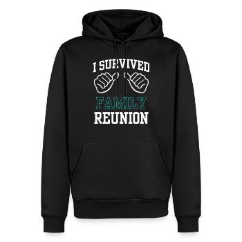 Ich Habe Ein Familientreffen Überlebt Team Familie - Männer Premium Bio Hoodie - Schwarz - Vorne - Nico (187cm)