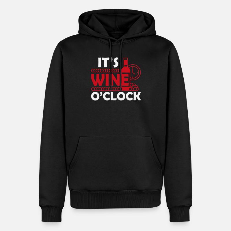 C’est l’heure du vin - Sweat à capuche Premium bio Homme - noir