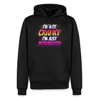 Je ne suis pas grincheux, je suis juste un introverti - Sweat à capuche Premium bio Homme - noir - Devant - Nico (187cm)
