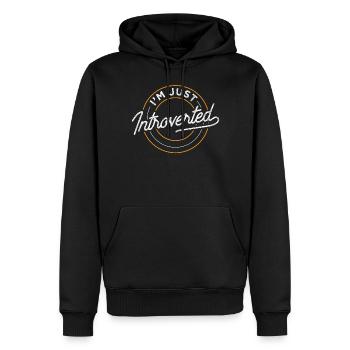 Je ne suis qu’un introverti introverti - Sweat à capuche Premium bio Homme - noir - Devant - Nico (187cm)