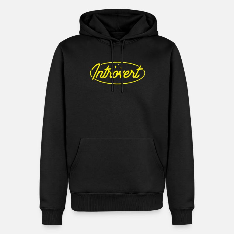 Introvertiert Introvertierter Schüchtern Sarkasmus - Männer Premium Bio Hoodie - Schwarz