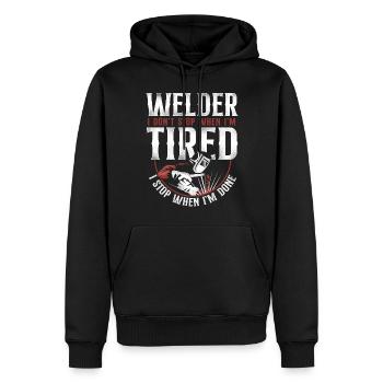 Welder Welding Vintage Welder I - Männer Premium Bio Hoodie - Schwarz - Vorne - Nico (187cm)