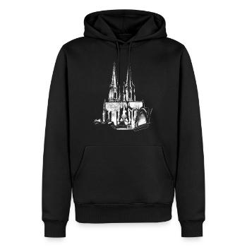 Cathédrale de Cologne Cologne Kölle Carnaval de Cologne Skyline - Sweat à capuche Premium bio Homme - noir - Devant - Nico (187cm)