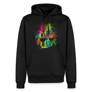 Cathédrale de Cologne Carnaval Carnaval de Cologne Remplacement des costumes - Sweat à capuche Premium bio Homme - noir - Devant - Nico (187cm)