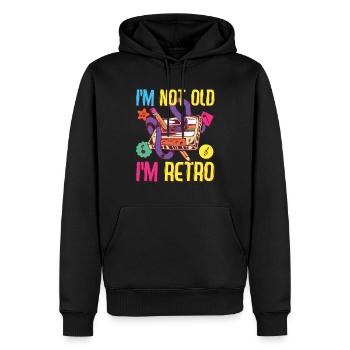 Tenue des années 90 Devise de la fête des années 80 - Sweat à capuche Premium bio Homme - noir - Devant - Nico (187cm)