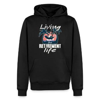 Vivre la vie de retraité, retraité dans un hamac - Sweat à capuche Premium bio Homme - noir - Devant - Nico (187cm)