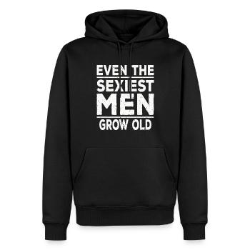 Vieux hommes sexy - Sweat à capuche Premium bio Homme - noir - Devant - Nico (187cm)