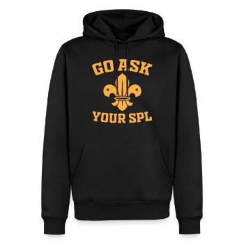 Scout Troop - Go ask your SPL - Hiking Scouting - Männer Premium Bio Hoodie - Schwarz - Vorne - Nico (187cm)