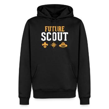 Future Scout - Randonnée Scoutisme - Sweat à capuche Premium bio Homme - noir - Devant - Nico (187cm)