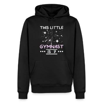Cette petite gymnaste a 7 ans - Sweat à capuche Premium bio Homme - noir - Devant - Nico (187cm)