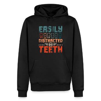 Facilement distrait par les dents - Sweat à capuche Premium bio Homme - noir - Devant - Nico (187cm)