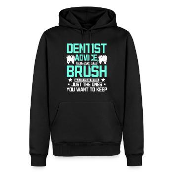 Drôle de conseils de dentiste - Sweat à capuche Premium bio Homme - noir - Devant - Nico (187cm)