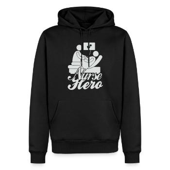 Krankenschwester Held - Männer Premium Bio Hoodie - Schwarz - Vorne - Nico (187cm)