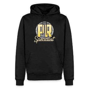PR Spezialist Job Public Relations Beruf - Männer Premium Bio Hoodie - Schwarz - Vorne - Nico (187cm)
