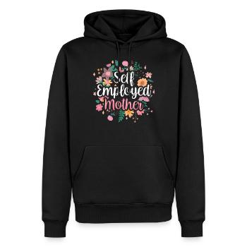 Mère indépendante Pigiste indépendante - Sweat à capuche Premium bio Homme - noir - Devant - Nico (187cm)