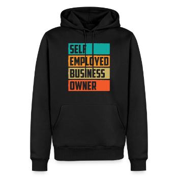 Propriétaire d’entreprise indépendant Travailleur autonome - Sweat à capuche Premium bio Homme - noir - Devant - Nico (187cm)