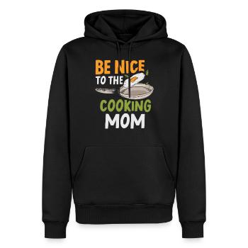 Soyez gentil avec la maman cuisinière cuisine maman cuisinière - Sweat à capuche Premium bio Homme - noir - Devant - Nico (187cm)