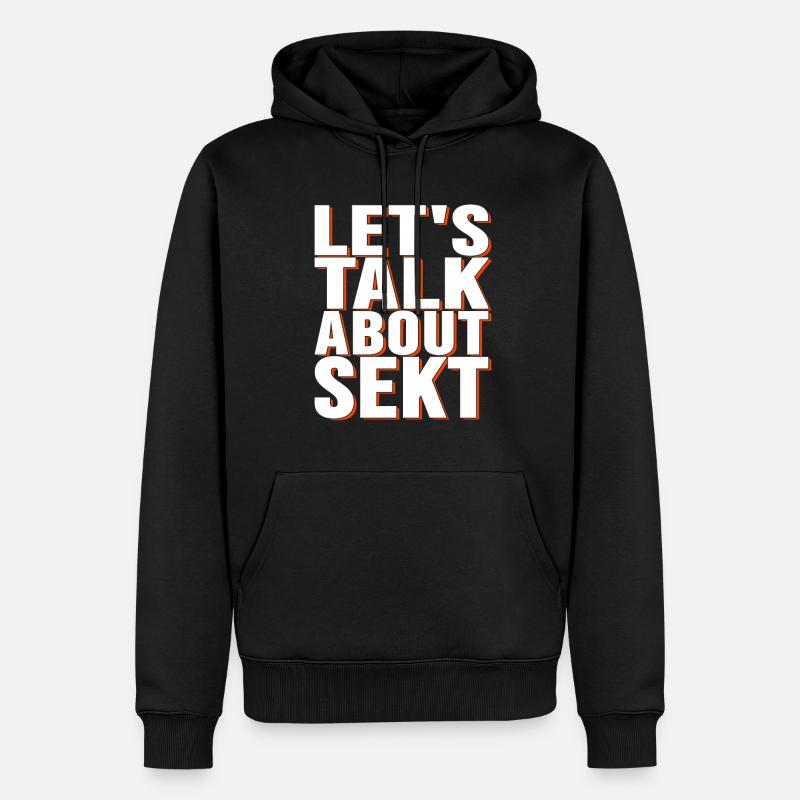 let's talkabout sekt - Männer Premium Bio Hoodie - Schwarz
