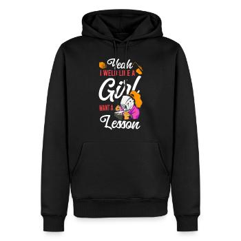 Welder Welding Female Welder Yeah - Männer Premium Bio Hoodie - Schwarz - Vorne - Nico (187cm)