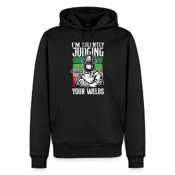 Welder Welding Vintage Retro I'm - Männer Premium Bio Hoodie - Schwarz - Vorne - Nico (187cm)