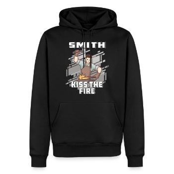 SMITH KISS THE FIRE - Men’s Premium Organic Hoodie - black - Front - Nico (187cm)