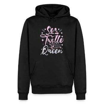 Reine des tortues de mer - Sweat à capuche Premium bio Homme - noir - Devant - Nico (187cm)