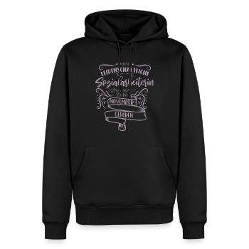 Sozialarbeiterin im November geboren - Männer Premium Bio Hoodie - Schwarz - Vorne - Nico (187cm)