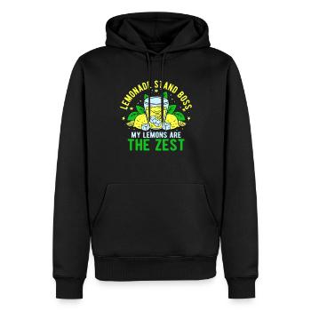 Vendeur de limonade stand de limonade - Sweat à capuche Premium bio Homme - noir - Devant - Nico (187cm)