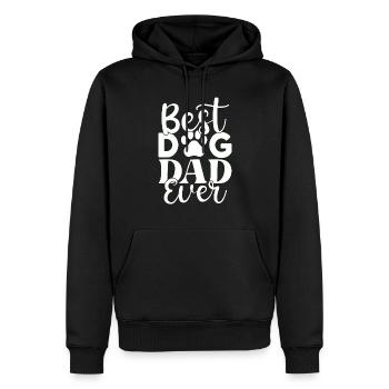 Meilleur papa chien de tous les temps - Sweat à capuche Premium bio Homme - noir - Devant - Nico (187cm)