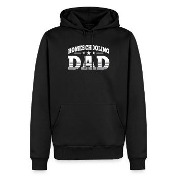 Homeschooling Vater Vatertag Papa Homeschool - Männer Premium Bio Hoodie - Schwarz - Vorne - Nico (187cm)
