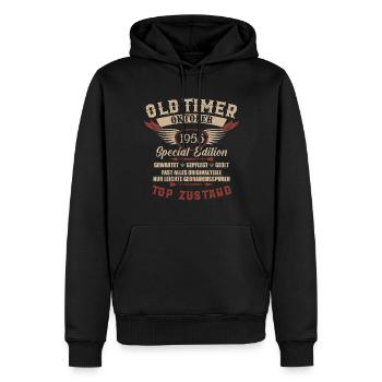 Oldtimer Oktober 1955 Jahrgang Geburtstag - Männer Premium Bio Hoodie - Schwarz - Vorne - Nico (187cm)