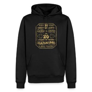 20 anniversaire 20 ans homme 20 ans légendaire 20 - Sweat à capuche Premium bio Homme - noir - Devant - Nico (187cm)