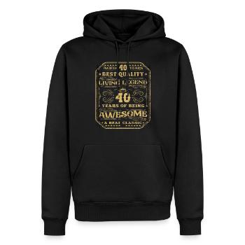 40 anniversaire 40 ans homme 40 ans légendaire 40 - Sweat à capuche Premium bio Homme - noir - Devant - Nico (187cm)
