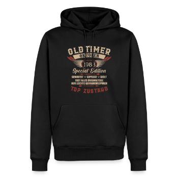 Oldtimer Oktober 1988 Jahrgang Geburtstag - Männer Premium Bio Hoodie - Schwarz - Vorne - Nico (187cm)