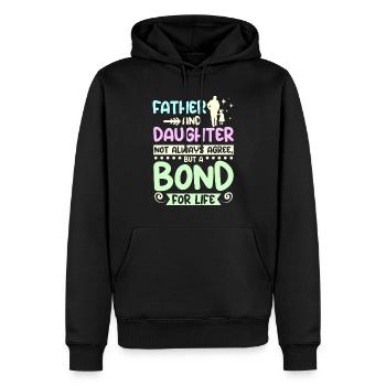 Père et fille un lien pour la vie - Sweat à capuche Premium bio Homme - noir - Devant - Nico (187cm)